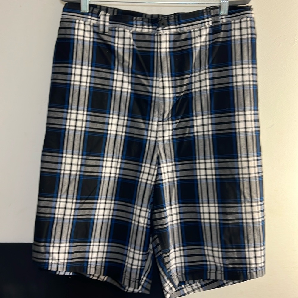 Pre-Owned King Size Plaid Cotton Cargo Shorts Man Waist Size 58